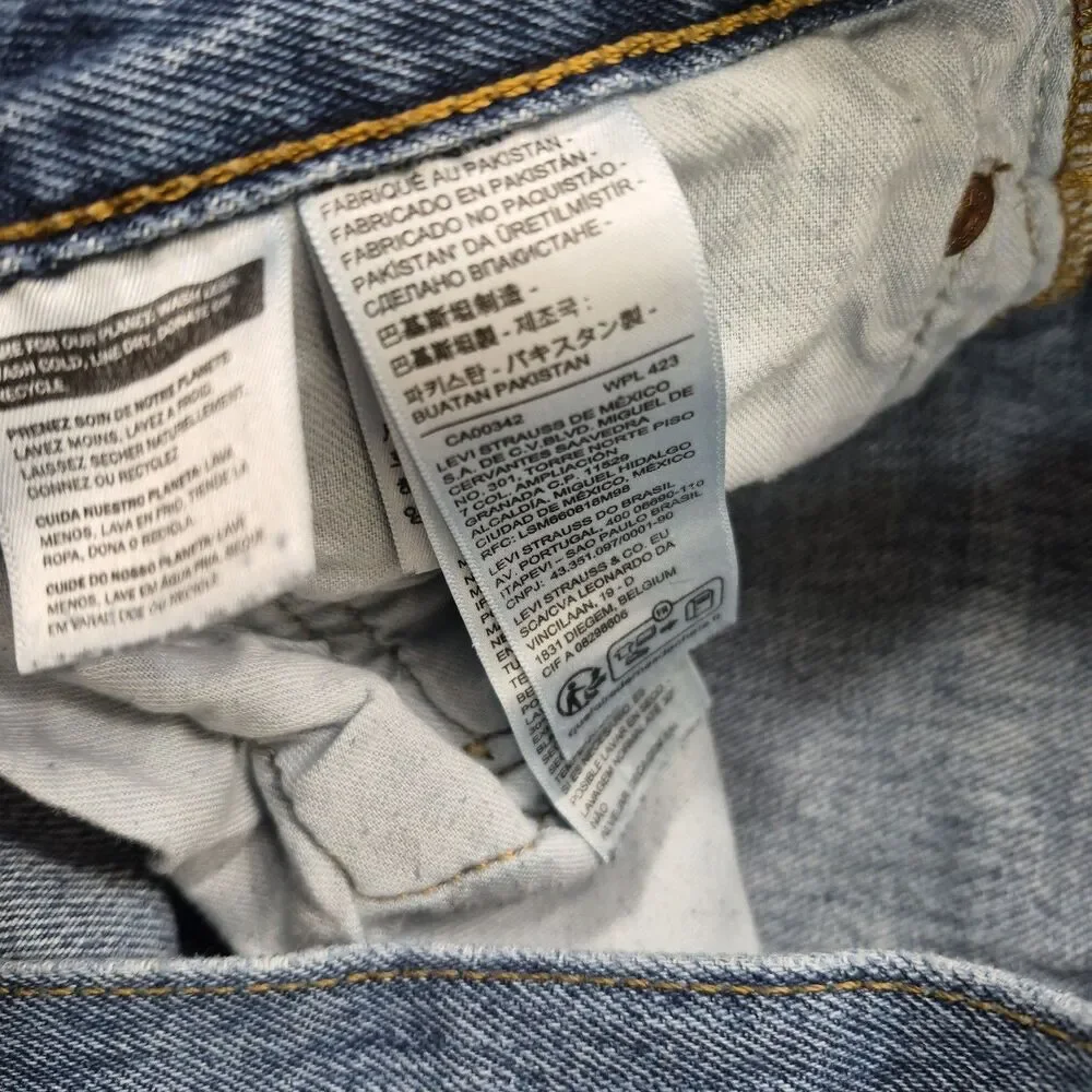 Levi’s 501 Jeans Mens 34x32 Button Fly Medium Wash Cowboy Stretch Denim Pants